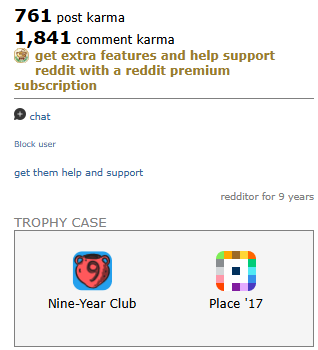 REDDIT ACCOUNT with 2602 karma, Post KARMA 761 and Comment Karma 1841, 9 years 8 months